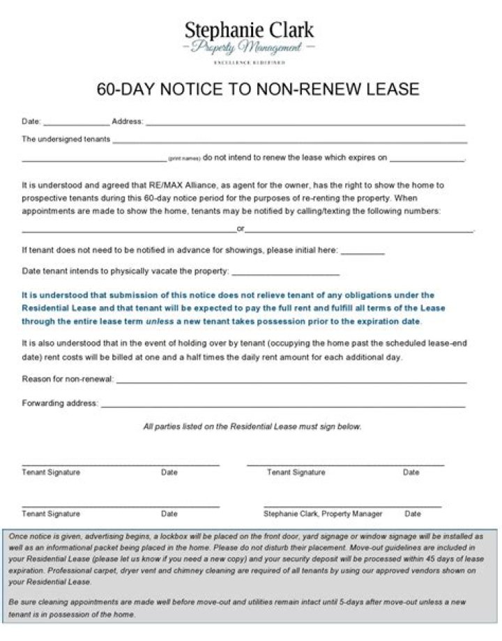 Can a month to month lease require a 60 day notice