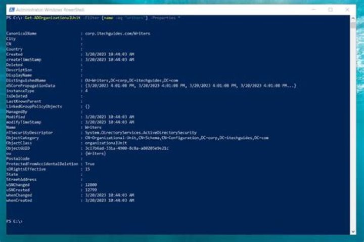 How do I get all users in an OU PowerShell