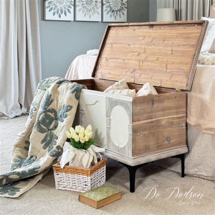 How do you cover a cedar chest with fabric