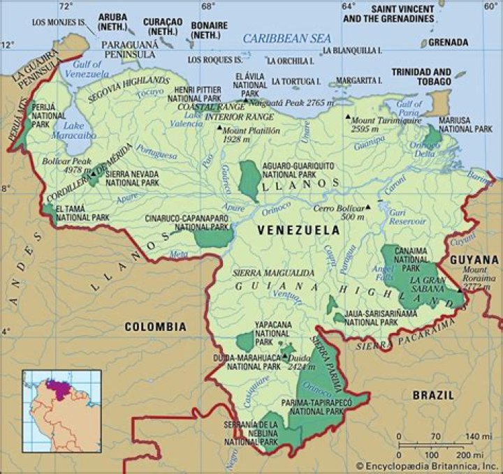 What are some physical features of Venezuela
