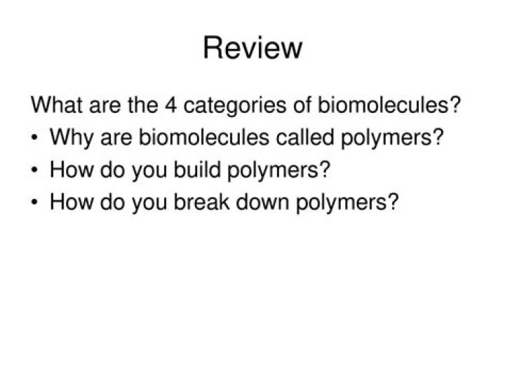 What are the 4 categories of biomolecules