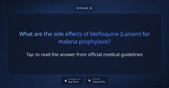 What are the side effects of mefloquine