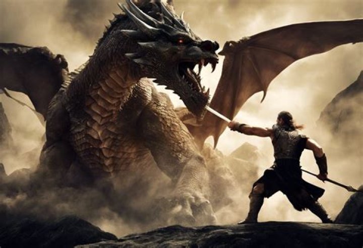 What happens to the dragon in Beowulf