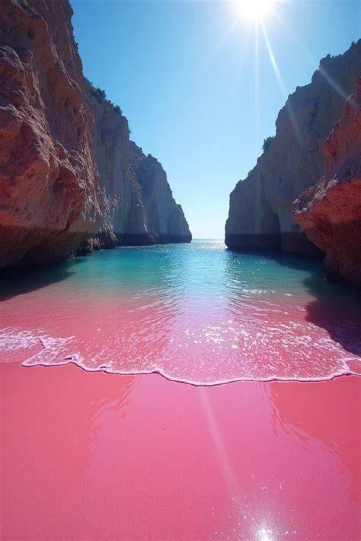 Which Greek Island Features Two Pink Sand Beaches